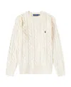 Polo Ralph Lauren Cable-knit Wool-cashmere Sweater In White