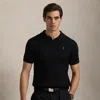 Polo Ralph Lauren Cable-knit Cotton Polo-collar Sweater In Polo Black