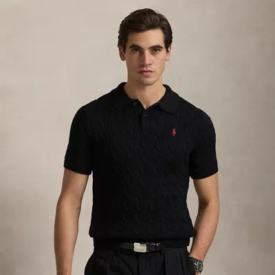 Polo Ralph Lauren Cable-knit Cotton Polo-collar Sweater In Polo