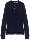 Polo Ralph Lauren Cable-knit Cotton Polo Shirt In Newport Navy