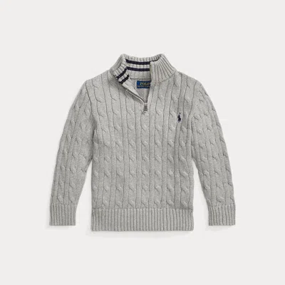 POLO RALPH LAUREN RALPH LAUREN CABLE-KNIT COTTON QUARTER-ZIP SWEATER