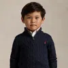 Polo Ralph Lauren Kids' Cable-knit Cotton Quarter-zip Sweater In Rl Navy