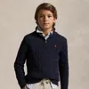 Polo Ralph Lauren Cable-knit Cotton Quarter-zip Sweater In Rl Navy