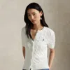 Polo Ralph Lauren Cable-knit Cotton Short-sleeve Cardigan In White