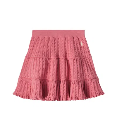 Polo Ralph Lauren Kids' Cable-knit Cotton Skirt In Brown
