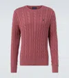 Polo Ralph Lauren Prune Juice Coloured Cotton Cable-knit Jumper In Pink