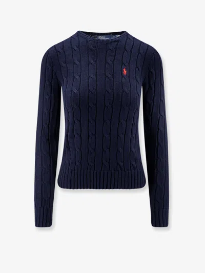Polo Ralph Lauren Cable Knit Cotton Sweater In Blue