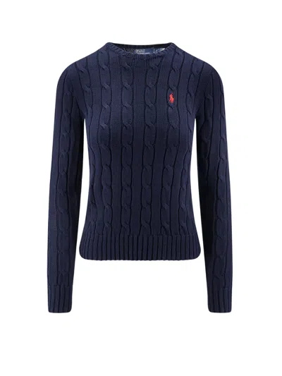 Polo Ralph Lauren Cable Knit Cotton Sweater In Blue