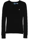 Polo Ralph Lauren Cable Wool And Cashmere Crewneck Jumper In Black
