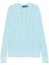 Polo Ralph Lauren Cable-knit Cotton Sweater With Pony Embroidery In Blue