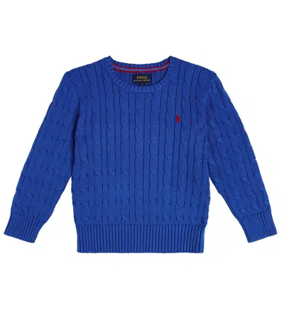 Polo Ralph Lauren Kids' Cable-knit Cotton Sweater In Blue