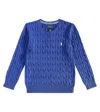 Polo Ralph Lauren Cable-knit Cotton Sweater In Blue