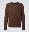 Polo Ralph Lauren The Iconic Cable-knit Cashmere Sweater In Brown