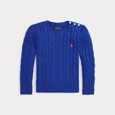 Polo Ralph Lauren Cable-knit Cotton Sweater In Classic Azure W/ College
