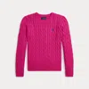 Polo Ralph Lauren Kids' Cable-knit Cotton Sweater In College Pink