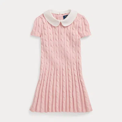 Polo Ralph Lauren Kids' Cable-knit Cotton Sweater Dress In Acacia Pink