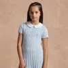 Polo Ralph Lauren Kids' Cable-knit Cotton Sweater Dress In Pearl Blue