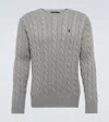 Polo Ralph Lauren Cable Knit Knitted Sweatshirt In Fawn Grey Heather