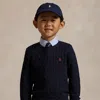 Polo Ralph Lauren Kids' Cable-knit Cotton Sweater In Navy