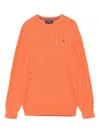 Polo Ralph Lauren Cable-knit Cotton Sweater In Orange