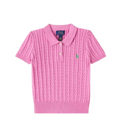 Polo Ralph Lauren Kids' Cable-knit Cotton Sweater In Pink