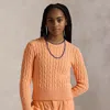 Polo Ralph Lauren Cable-knit Cotton Sweater In Poppy