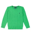 Polo Ralph Lauren Polo Pony Cable-knit Jumper In Tiller Green/c7932