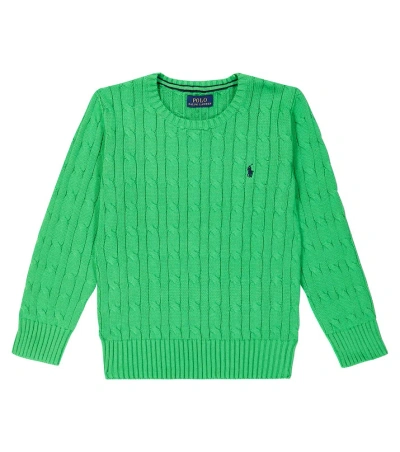 Polo Ralph Lauren Kids' Cable-knit Cotton Sweater In Tiller Green/c7932