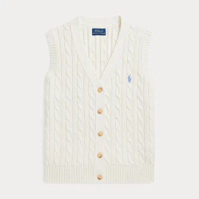 POLO RALPH LAUREN CABLE-KNIT COTTON SWEATER VEST