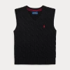 Polo Ralph Lauren Cable-knit Cotton Sweater Vest In Polo Black