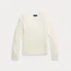 Polo Ralph Lauren Kids' Cable-knit Cotton Sweater In Warm White/ Hint Of Pink