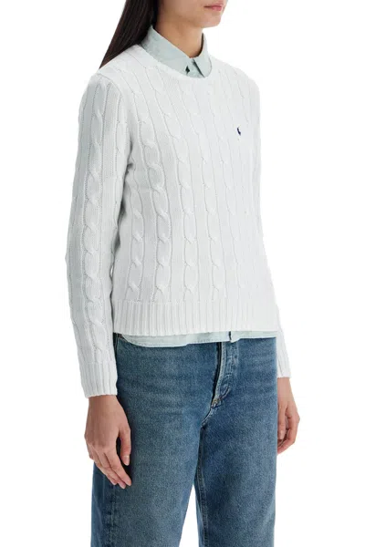 Polo Ralph Lauren Slim-fit Cable Knit Sweater With Classic Design In White