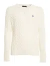 Polo Ralph Lauren Textured Cable Knit Sweater With Round Neckline And Fitted Silhouette In White