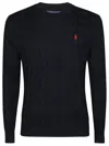 Polo Ralph Lauren Roving Cable Knit Sweater In Black
