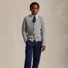 Polo Ralph Lauren Kids' Cable-knit Cotton V-neck Cardigan In Andover Heather