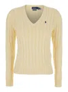 Polo Ralph Lauren Cable-knit Cotton V-neck Sweater In White