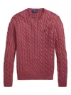 Polo Ralph Lauren Prune Juice Coloured Cotton Cable-knit Jumper In Pink