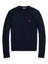 Polo Ralph Lauren Cable-knit Crew-neck Sweater In Blue