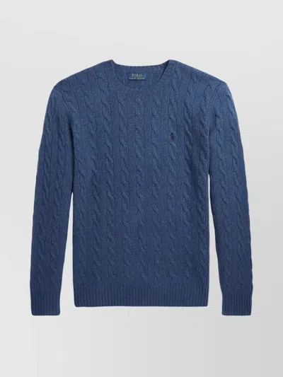 Polo Ralph Lauren Cable Knit Crew Neck Sweater In Blue