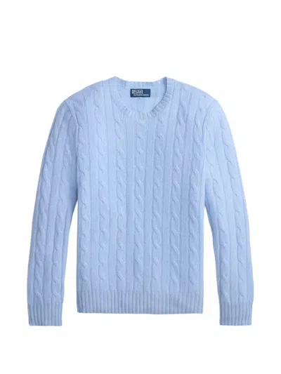 Polo Ralph Lauren Cable-knit Crew-neck Sweater In Blue