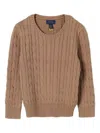 Polo Ralph Lauren Cable-knit Crew-neck Sweater In Brown
