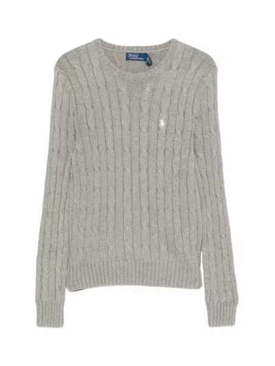 Polo Ralph Lauren Cable-knit Crew-neck Sweater Grey In Gray