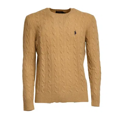 Polo Ralph Lauren Iconica Maglia A Trecce Lana E Cashmere. Regular-fit. Girocollo. Sweater In Nude
