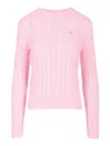 Polo Ralph Lauren Cable Knit Crew Neck Sweater Knitwear Rose