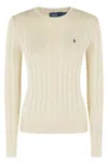 Polo Ralph Lauren Cable Knit Crew Neck Sweater In Neutrals