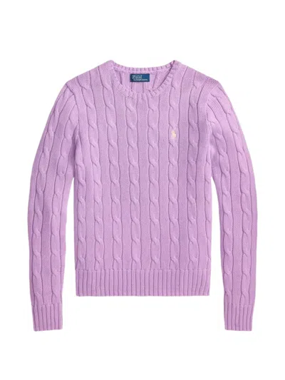 Polo Ralph Lauren Touch Julianna Cable-knit Sweater In Purple