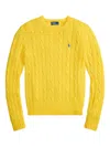 Polo Ralph Lauren Cable-knit Crew-neck Sweater In Yellow