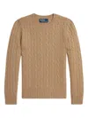 Polo Ralph Lauren Cable-knit Cashmere Sweater In Brown