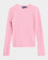 Polo Ralph Lauren Cable-knit Crewneck Sweater In Pink