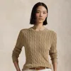 Polo Ralph Lauren Cable-knit Crewneck Sweater In Beige